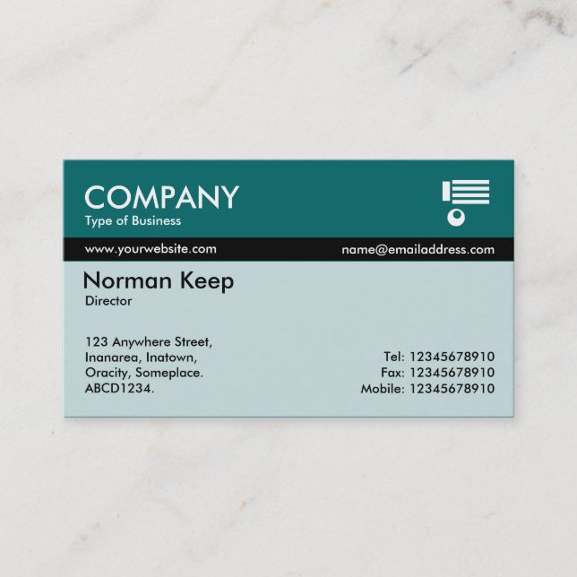 Colour Tex Banded - Teal Business Card (Front)