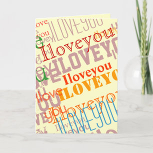 colour text i love you card