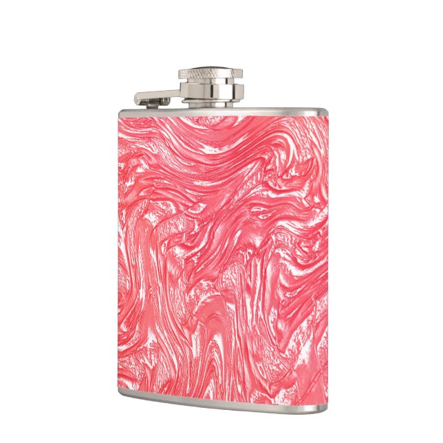 Colour texture "pearly strawberry cream" hip flask (Left)