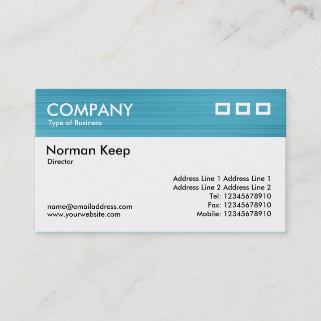 Colour Textured Header - Brushed Light Blue Business Card (Front)