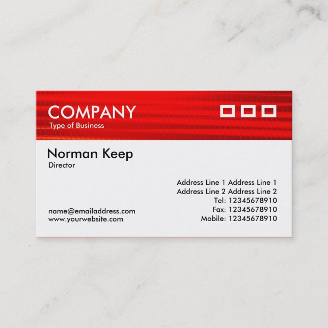 Colour Textured Header - Hot Red 02 Business Card (Front)