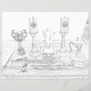 Colour the Altar Wicca Colouring Page Paper