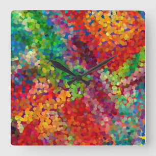 Colour Theory Clash Square Wall Clock