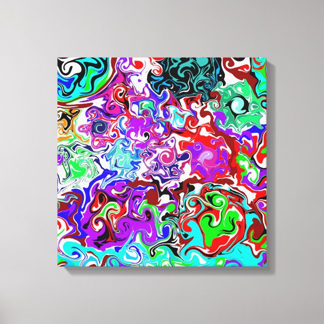 Colour Therapy Fluid Art Swirls Canvas Print (Front)