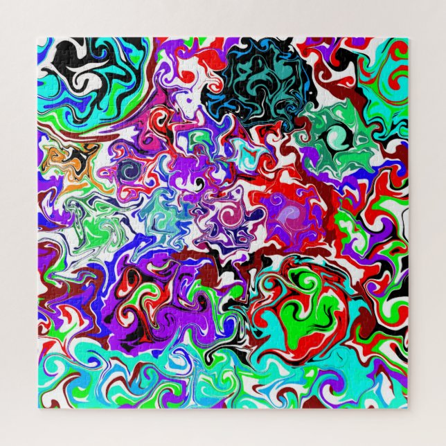  Colour Therapy Fluid Art Swirls   Jigsaw Puzzle (Vertical)