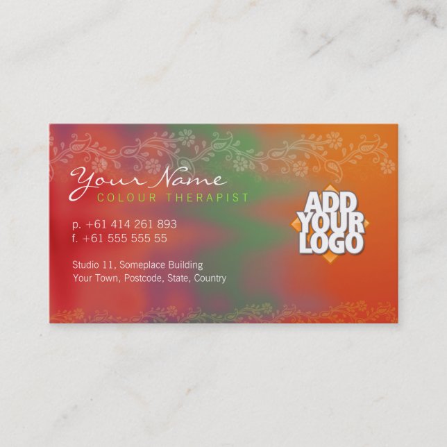 Colour Therapy with Logo Business Card (Front)