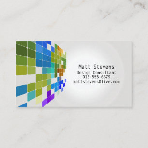 Colour Tile Grid Green Blue Business Card