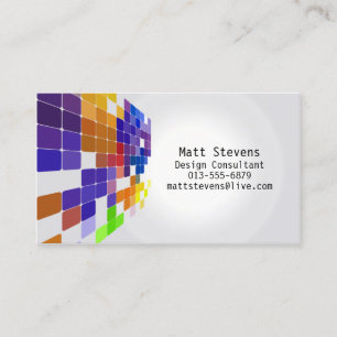 Colour Tile Grid Violet Brown Business Card