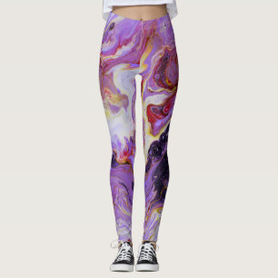 Colour tone acrylic paints, abstract. leggings