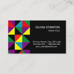 Colour triangles pattern business card