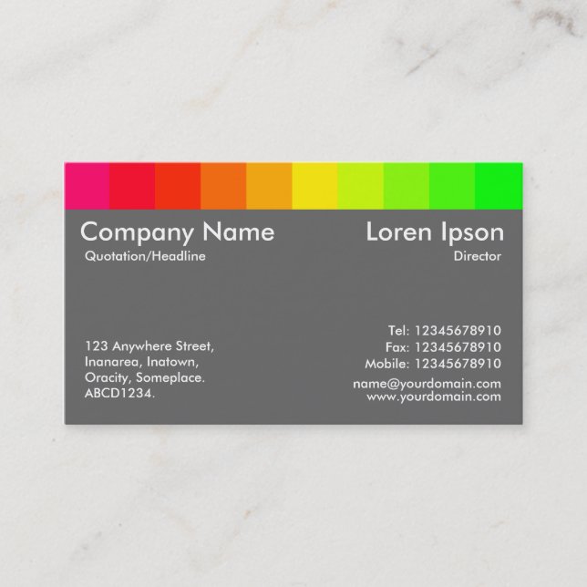 Colour Variations 03 (60% Grey) Business Card (Front)