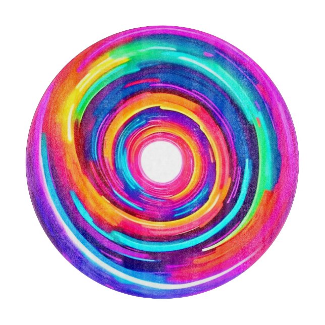 Colour Vortex: Dynamic Design Cutting Board (Front)
