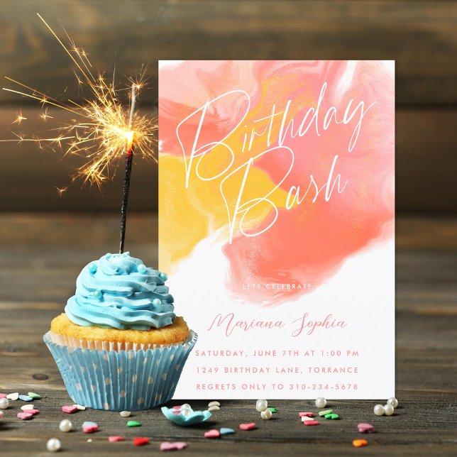 Colour Wash Birthday Party Invitation (Creator Uploaded)