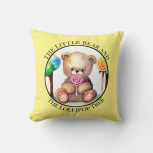 Colour Watercolor of a Bear Throw Pillow