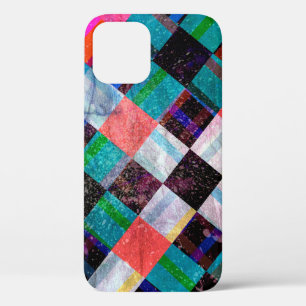 Colour watercolor retro background with geometric iPhone 12 case