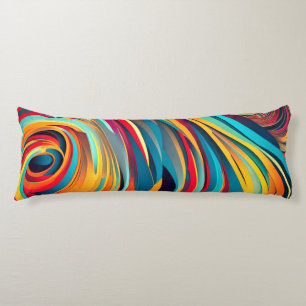 Colour Wave Fusion – Modern Abstract Swirl Art Body Pillow