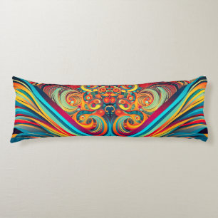 Colour Wave Fusion – Modern Abstract Swirl Art Body Pillow