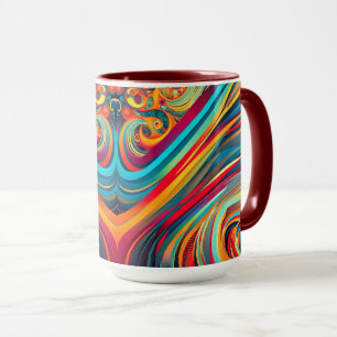 Colour Wave Fusion – Modern Abstract Swirl Art Mug