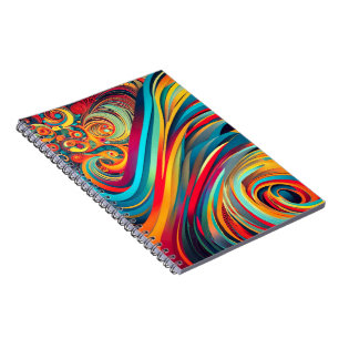 Colour Wave Fusion – Modern Abstract Swirl Art Notebook