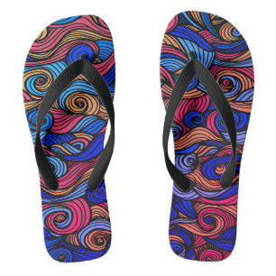 Colour Wave Paisley Flip Flops