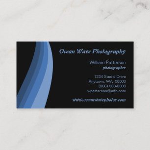 Colour Waves Business Card, Ocean Blue Card