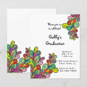 Colour Waves Graduation Party Invitation