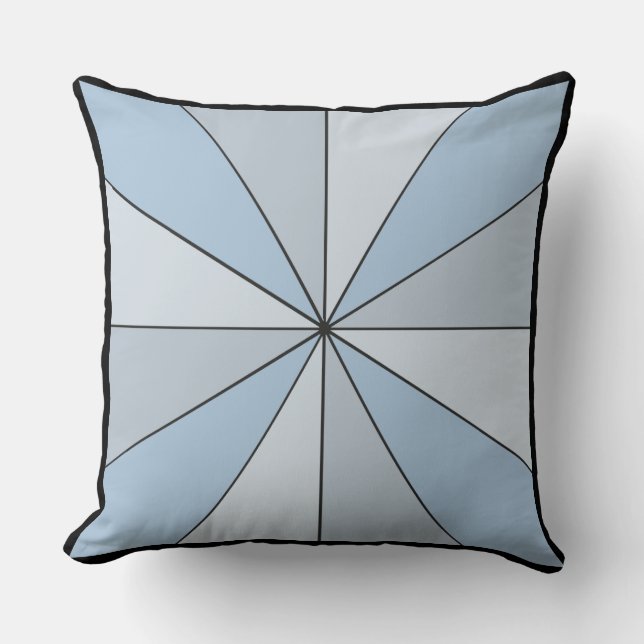 Colour Wheel 2 in 1 Blue Black Throw Pillow (Front)