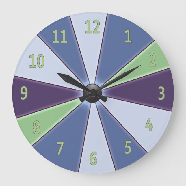 Colour Wheel Blue Large Clock (Front)