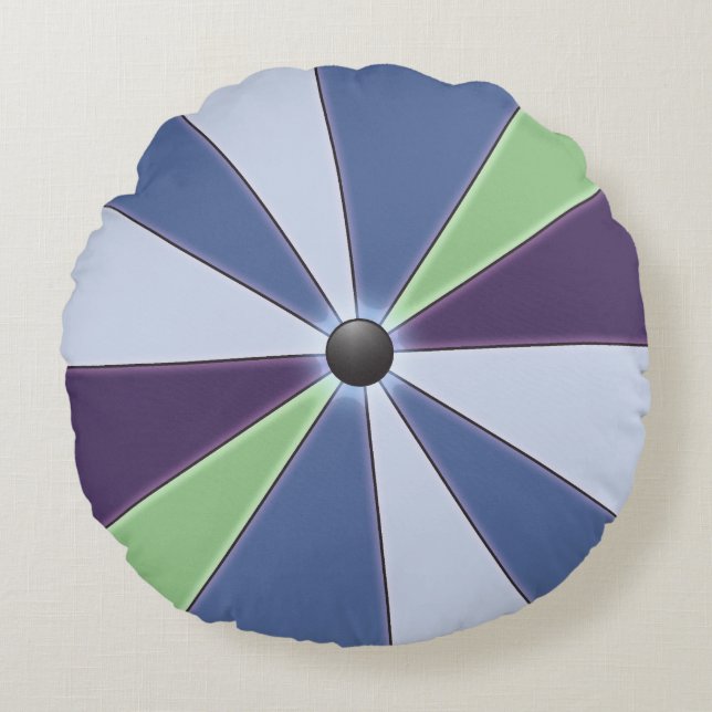 Colour Wheel Blue Round Pillow (Front)