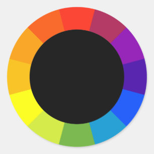 colour wheel classic round sticker