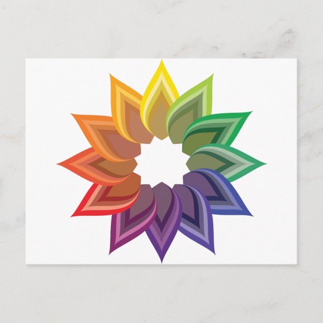 Colour Wheel Flower Postcard (Front)