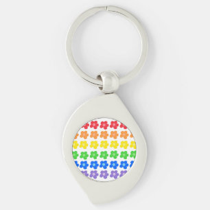 Colour Wheel Harmony In Floral Design Keychain
