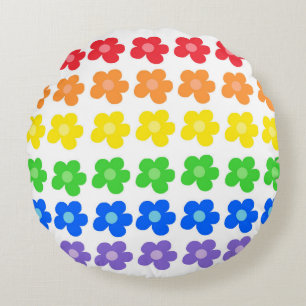 Colour Wheel Harmony In Floral Design Round Pillow