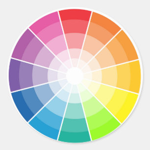 Colour wheel light classic round sticker