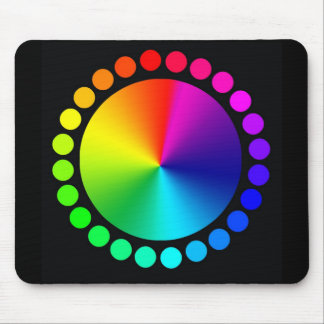 Colour Wheel on black Mouse Pad