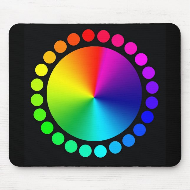Colour Wheel on black Mouse Pad (Front)