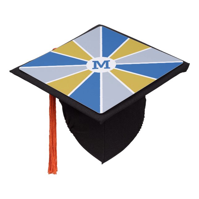 Colour Wheel / Rays custom monogram tassel topper (Angled)