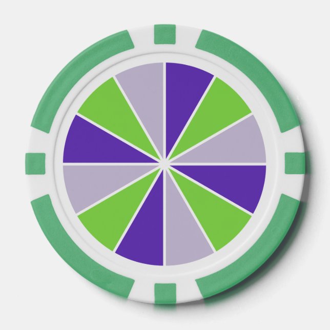 Colour Wheel / Rays custom poker chips (Front)