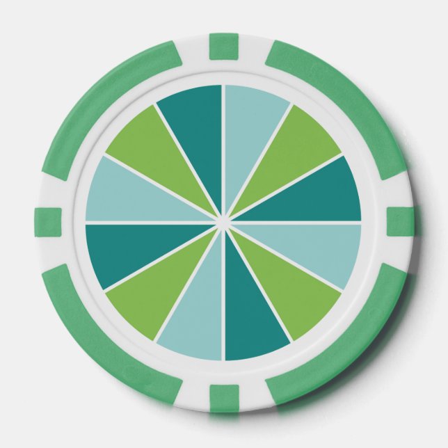 Colour Wheel / Rays custom poker chips (Front)