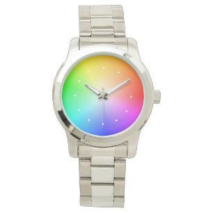 colour wheel silver bracelet watch