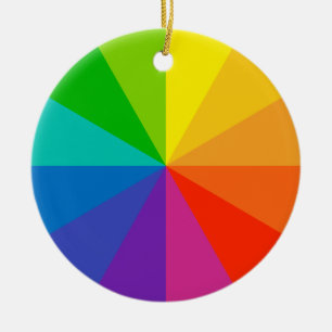 colour wheel theory school science hue disc light ceramic ornament
