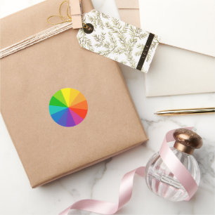 colour wheel theory school science hue disc light classic round sticker
