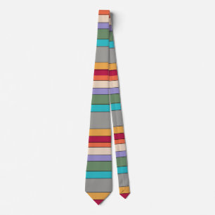 Colour wide stripes grey, blue, multicolor tie