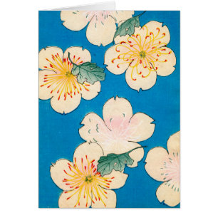 Colour Woodblock Print of Dogwood Blossoms