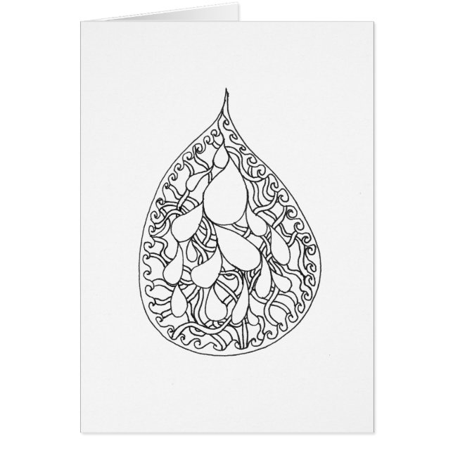 Colour Your Own Card - Curly Droplet (Front)
