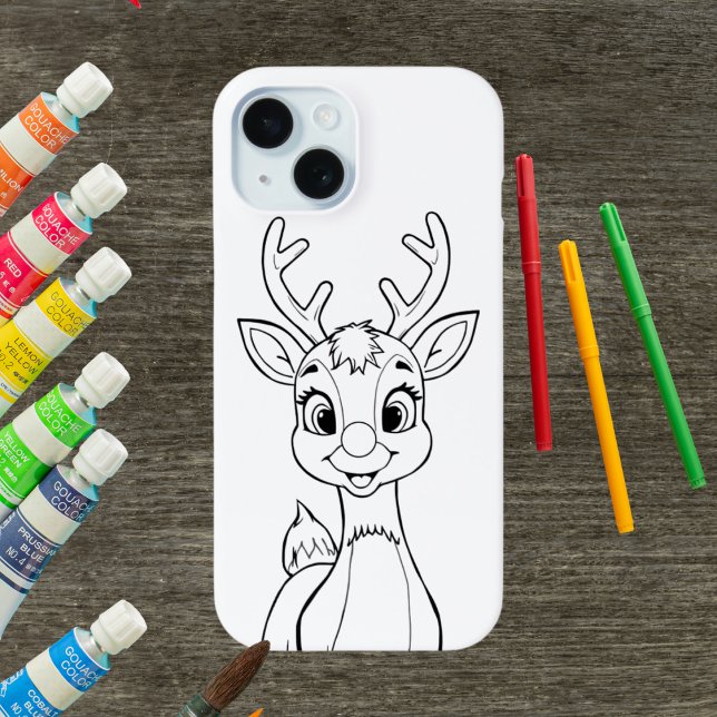 Colour Your Own Christmas Rudolph iPhone /iPad cas Case-Mate iPhone Case (Creator Uploaded)