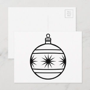 Colour-Your-Own Christmas Tree Ornament Postcard