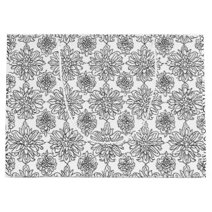 Colour-Your-Own Chrysanthemum Design Pattern Large Gift Bag