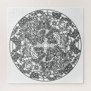 Colour Your Own Colouring Book Design Butterflies Jigsaw Puzzle
