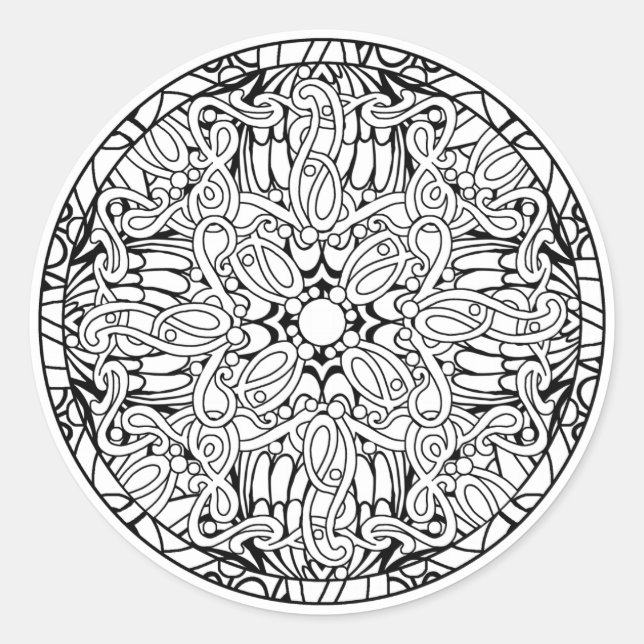 Colour Your Own Colouring Book Design Classic Round Sticker (Front)
